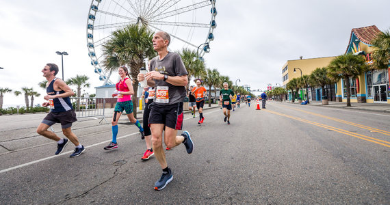 Man competing in a running event